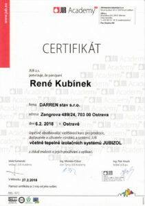 Certifikát JUB do 6.2.2020